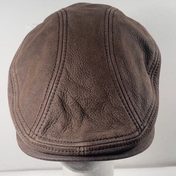 Scala Newsboy Paperboy Driving Ivy Flat Hat Cap Brown Leather Large/xlarge - Picture 5 of 16